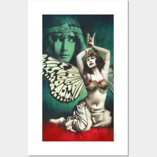 Vintage Butterfly Belly Dancer Posters and Art